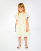 Jacquard Dress White Printed Flowers