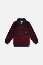 Brushed Jersey Top Red And Blue Stripes
